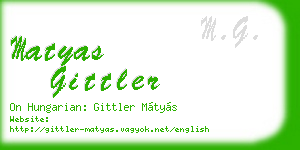 matyas gittler business card